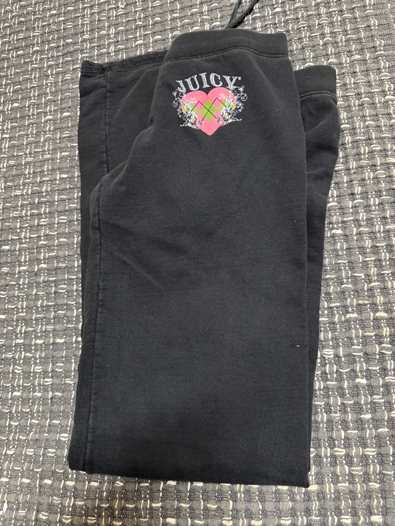 Juicy Couture Black Sweatpant Vintage With Bright Coral Label